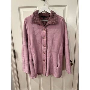 Audrey Talbott Lavender Lambskin & Shearling Hand Crafted New Zealand Jacket sz